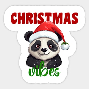 "Christmas Vibes" With Cute Panda Sticker
